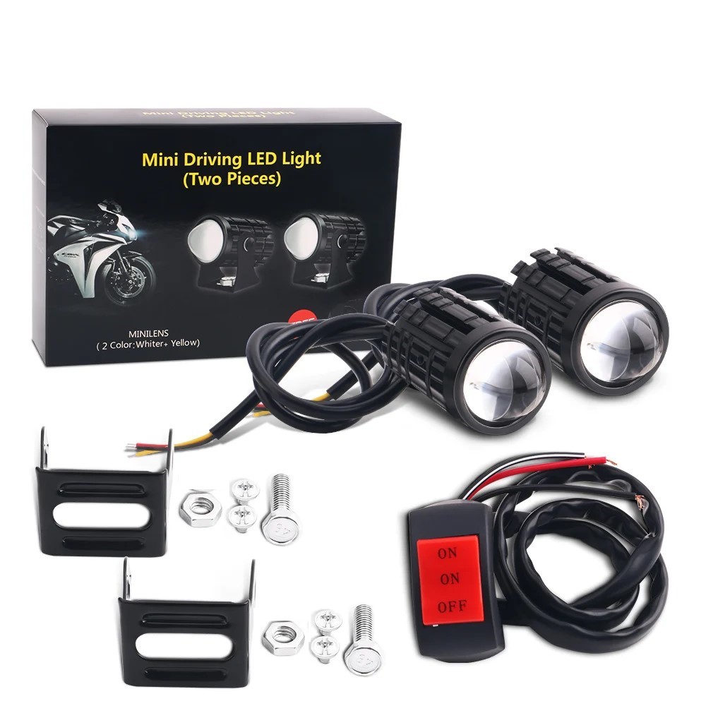Projector Lamp Replacement - 1/2 pçs universal motocicleta led farol