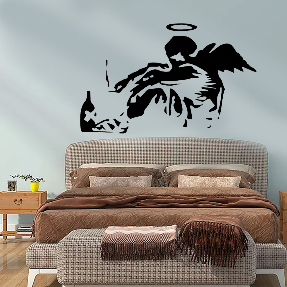 Home Cinema Room - Banksy-Fallen Angel Graffiti Decalques, Vinil Decoração