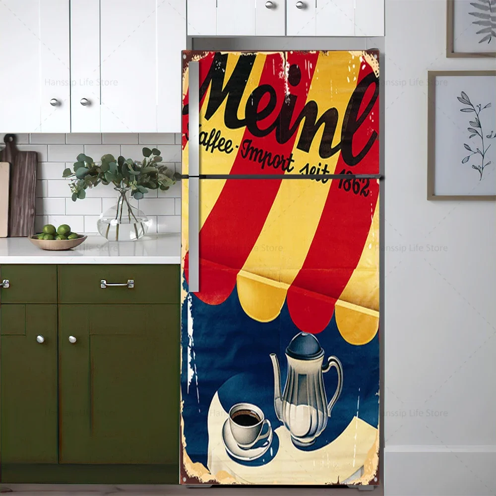 Retro café fundo geladeira por - Home Cinema Wallpaper avaliação e preço